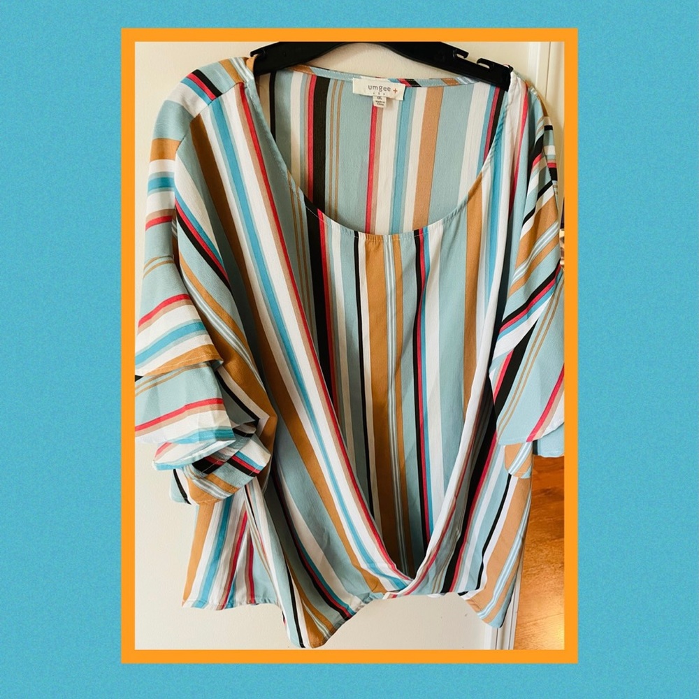 Umgee Women’s Striped Shirt Size 1X Plus NWOT